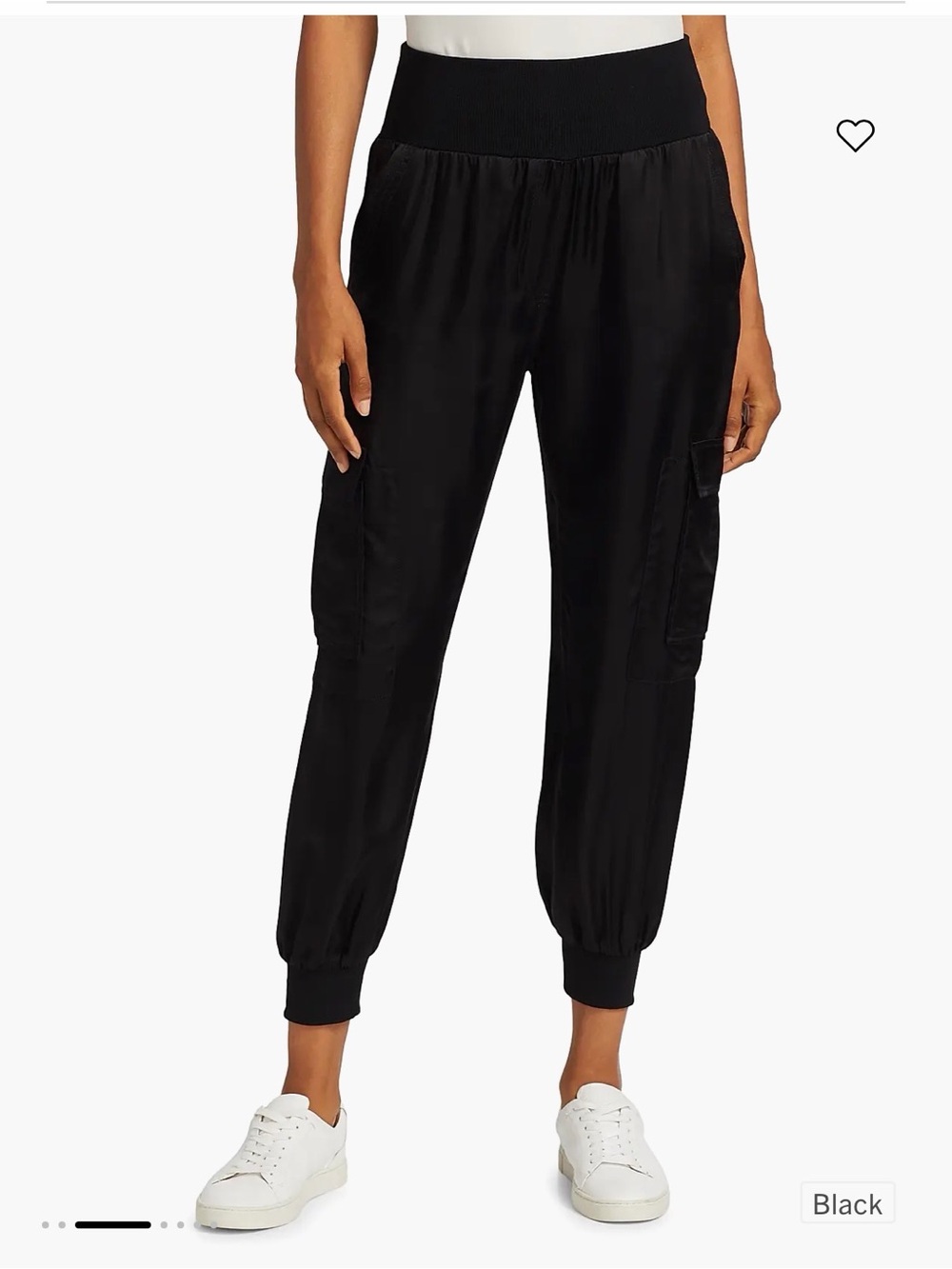 Cinq á Sept's Giles Black Cargo Jogger elevated Pants Size M elastic waistband
